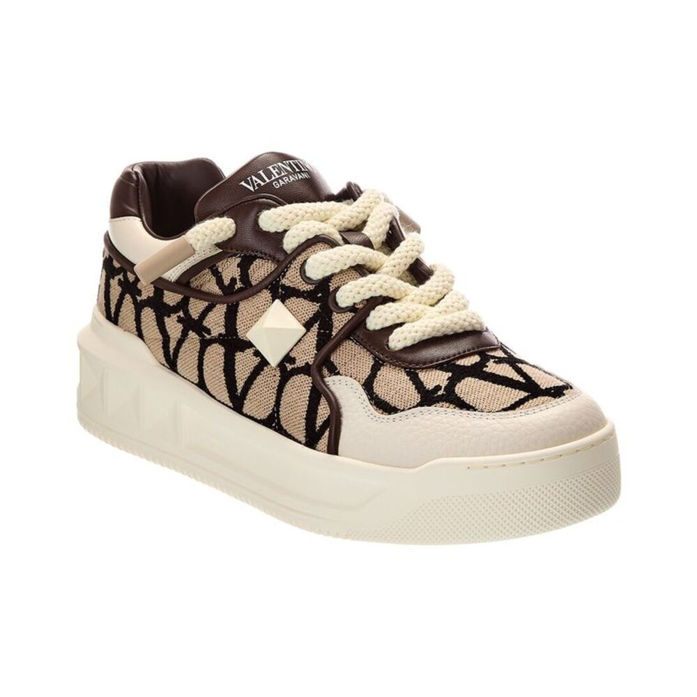 Valentino Garavani Men's Cream and Brown Sneakers